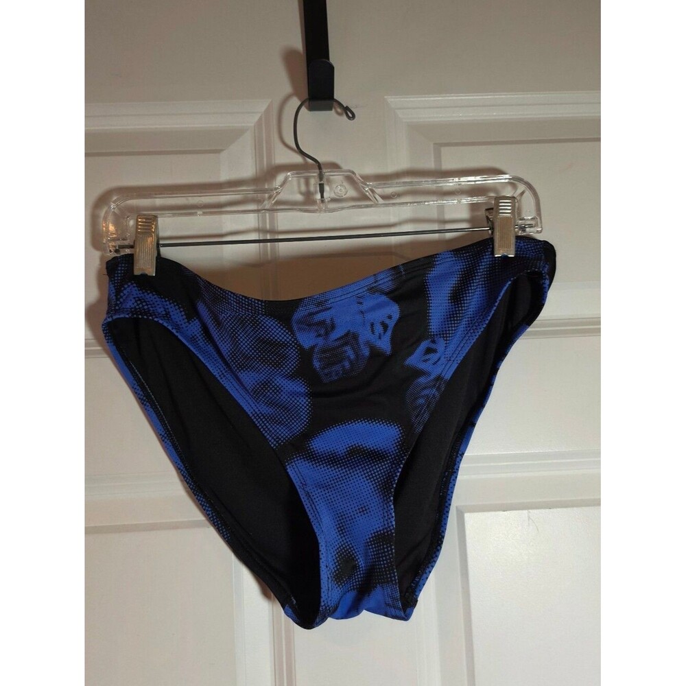 Tropical Escape Black And Blue Bikini Bottom Size 14